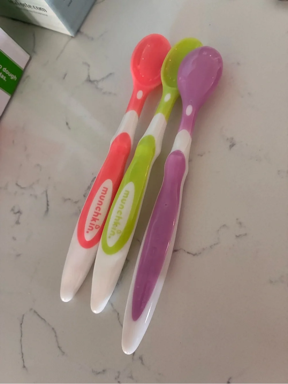 Munchkin Baby Feeding Spoons + Teal & Blue Stainless Spoons - Colorful Set